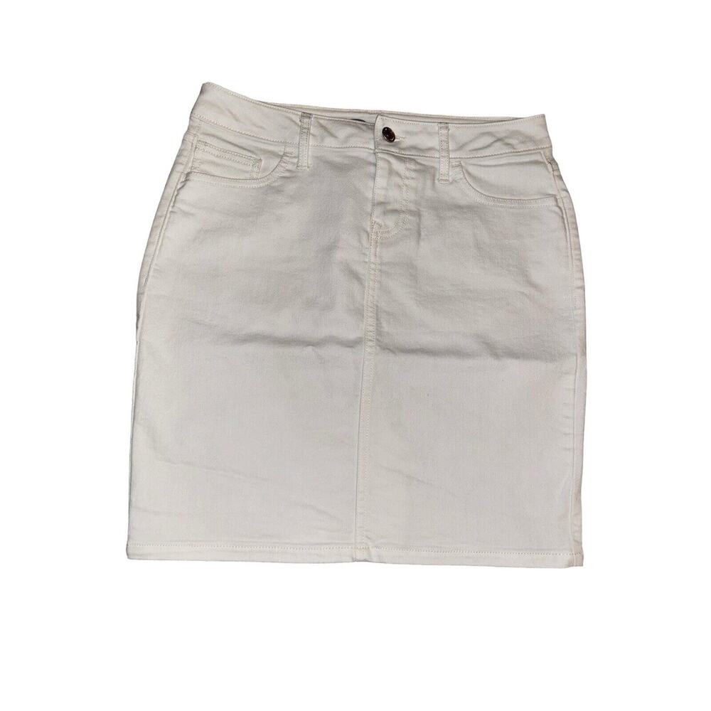 Old Navy White Denim Skirt Stretch Size 2 Regular‎ Standard